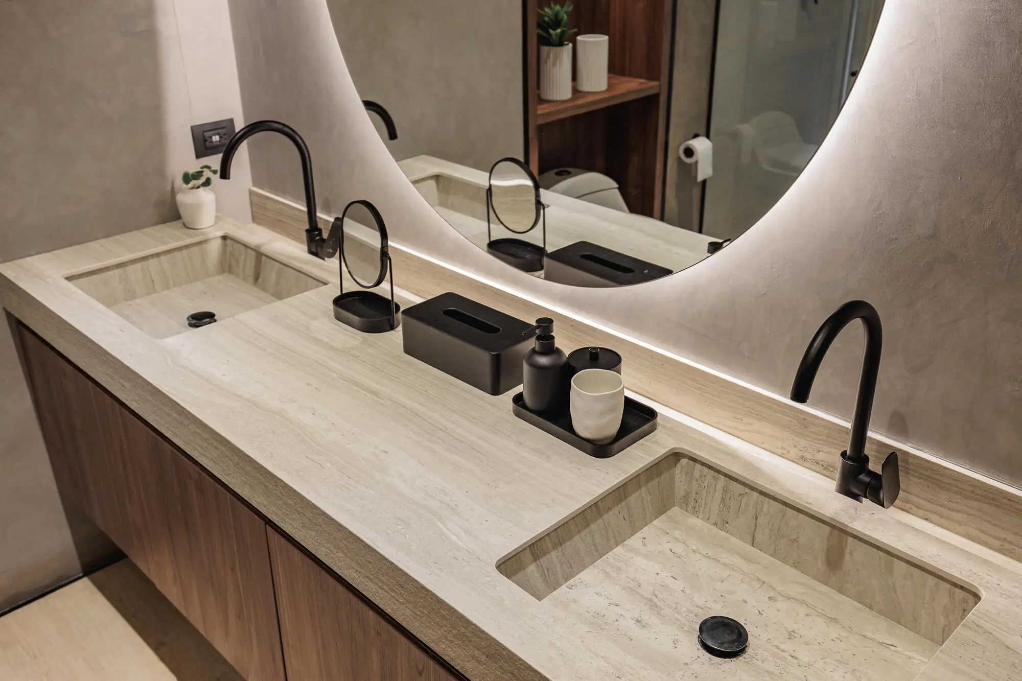 Apartamento Cantero — Cocina abierta con isla de cuarzo